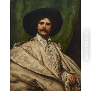 A Noble Cavalier In Brocade Cape