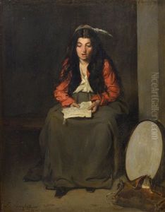 A Singing Travelling Musician by Ferdinand Victor Leon Roybet