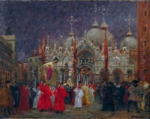 Procession Devant Saint-marc by Ferdinand Victor Leon Roybet