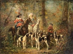 Chasse A Courre Sous Louis Xiii by Ferdinand Victor Leon Roybet