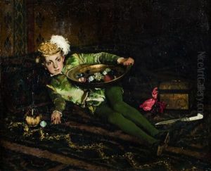 Jeune Page A La Coupe De Fruits by Ferdinand Victor Leon Roybet