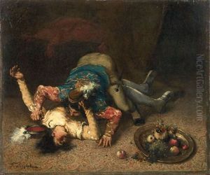 Rissa Tra Due Paggi (montecchi E Capuleti) by Ferdinand Victor Leon Roybet