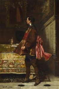 Cavalier In Interior by Ferdinand Victor Leon Roybet