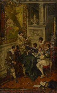La Lecon De Musique by Ferdinand Victor Leon Roybet