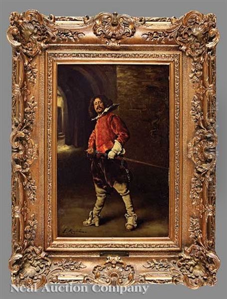 Cavalier Drawing His Sword - view 1