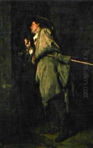 Mousquetaire Frappant A La Porte, L'heure De Duel by Ferdinand Victor Leon Roybet