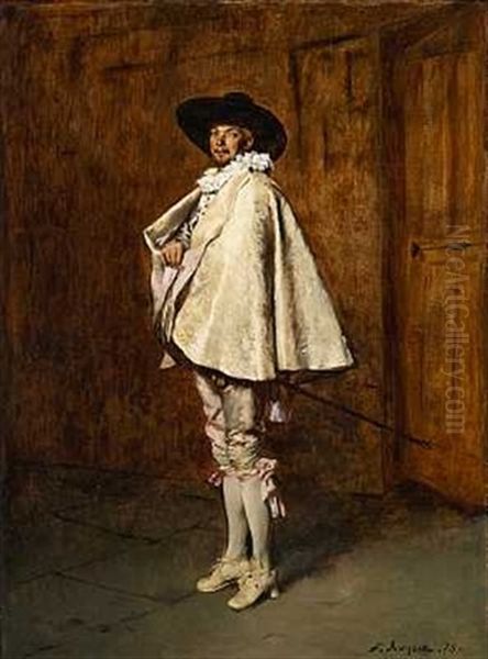 Musketeren. Klaedt I Silkekappe Og Sort Hat - view 1