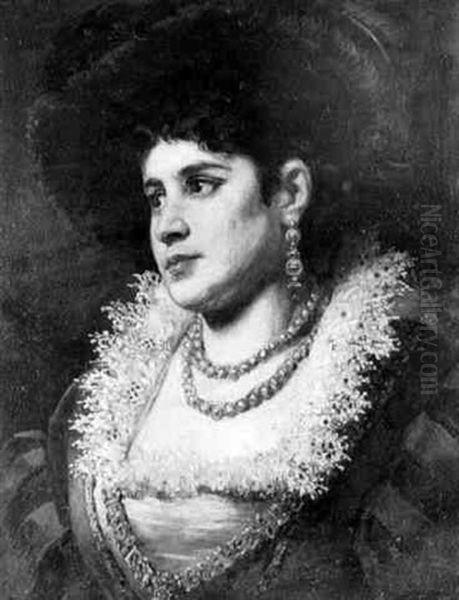 Portrait De Femme En Toilette De La Renaissance - view 1