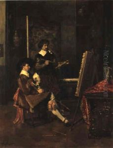 Besuch Im Atelier by Ferdinand Victor Leon Roybet