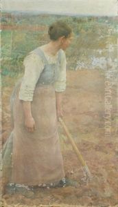 Aux Champs (study) by Henri-Paul Royer