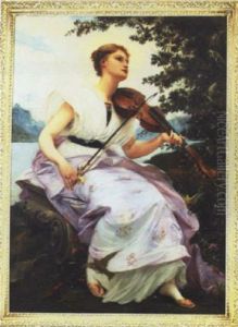 Muse In Violet With Violin Muse In Violet With Violin