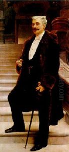 Portrait Of Francois Jean Baptiste Emmanuel Gustave, Comte D'adhemar De Cransac by Lionel Noel Royer