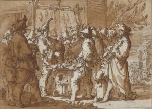 Une Scene De Marche Avec Un Charlatan by Andries Dirksz. Both