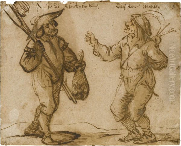 Two Peasant Characters From Popular Theatre - view 1