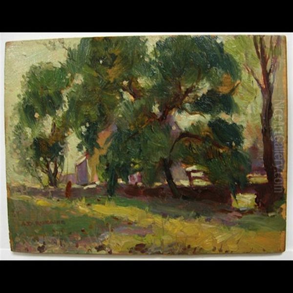 Trees, Figure And House - view 1