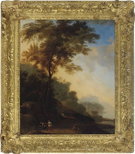 A Couple Fishing By The Riverbank - view 1