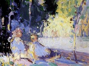 Woodland - Two Children By A Lake Woodland - Two Children By A Lake