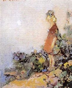 Young Girl Standing On A Hillside Young Girl Standing On A Hillside