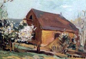 Farm Scene With Figure