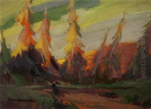 Landscape With Pine Trees by Arthur Dominique Rozaire