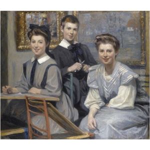 Portrait Of The Artist's Children by Janis Rozentals