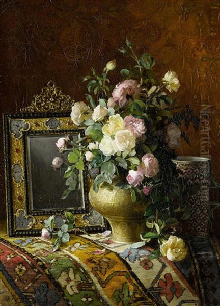 Nature Morte Au Bouquet Des Roses Dans Une Vase Ottomane - view 1