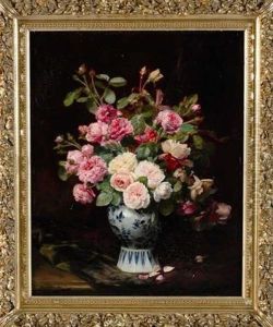 Bouquet De Fleurs Sur Un Entablement