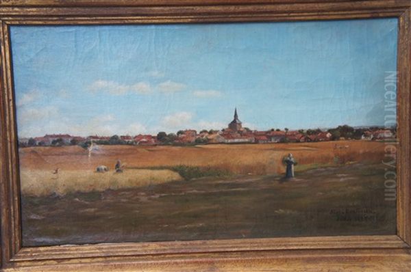 Vue D'une Eglise Et Maisons Au Bord D'un Fleuve - view 1