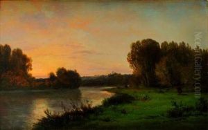 Vaches Au Bord De La Riviere