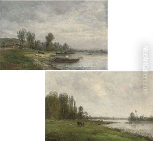 Rowing On A River (+ Unloading At The Riverbank; Pair)