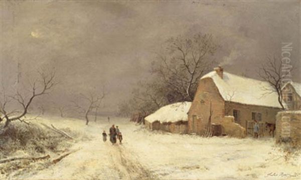 Winterlandschaft Mit Fussgangern - view 1