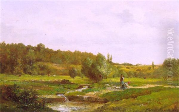 Paysage Aux Lavandieres - view 1