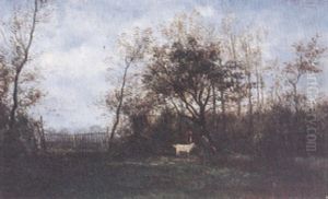 Le Berger Et Sa Chevre by Jules Charles Rozier