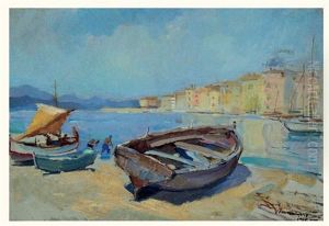 Les Barques A St. Tropez by Vladimir Rozmainsky