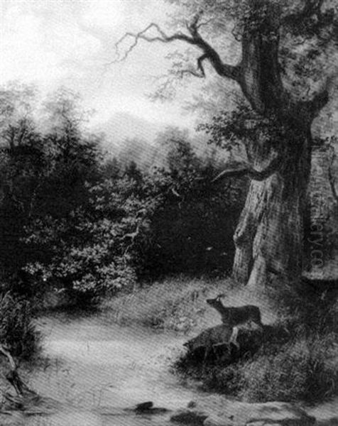 Deer In A Landscape - view 1