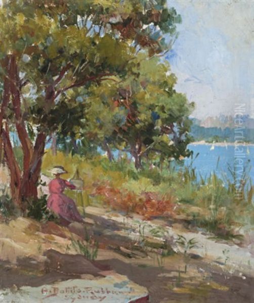 Woman Painting, Sydney Harbour - view 1