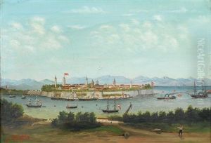 Der Hafen Von Ragusa Mit Osterreichischer Flotte