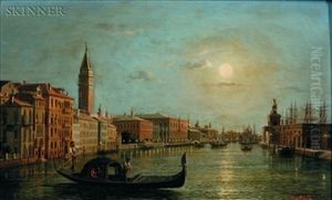 Venice Nocturne (+ Sailing Into Port; 2 Works) by Ludwig Rubelli Von Sturmfest