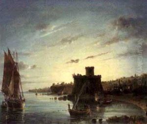 Nachtlicher Fischfang by Ludwig Rubelli Von Sturmfest