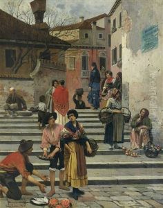 Venetian Sellers by Franz Leo Ruben