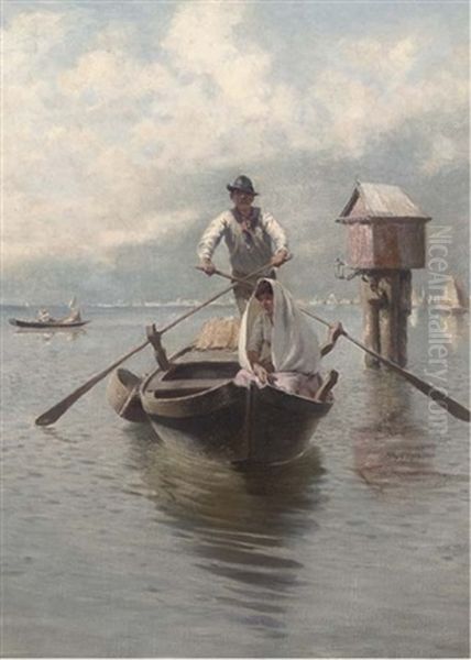 A Ferry On The Venetian Lagoon - view 1