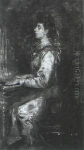 Junge Frau Am Klavier by Franz Leo Ruben