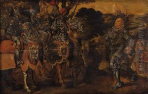 Meeting Of Two Military Companies by Arnold Frans (Francesco) Rubens