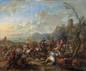 Reiterschlacht Wahrend Der Turkenkriege by Arnold Frans (Francesco) Rubens