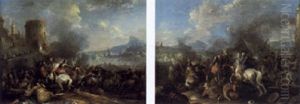 Reitergefecht Zwischen Kaiserlichen Und Turken Vor Den Mauern Einer Stadt by Arnold Frans (Francesco) Rubens