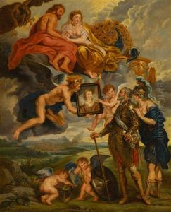The Presentation Of The Portrait Of Marie De' Medici To Henri Iv by (studio of) Rubens, Peter Paul