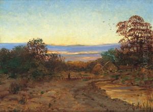Schafer In Abendlicher Landschaft