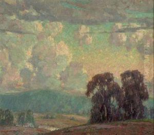 Evening Sky: A Hilly Landscape by Cornelis J. Botke