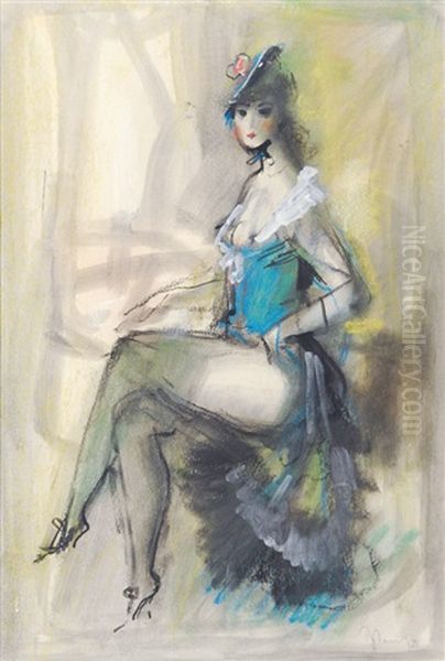 Revue Girl In A Blue Corsage - view 1