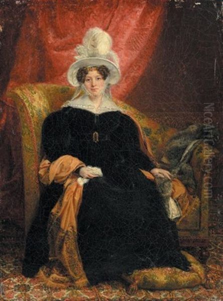 Portrait De Femme Assise Dans Un Fauteuil - view 1